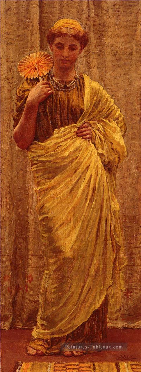 Le Gilded Fan figures féminines Albert Joseph Moore Peintures à l'huile